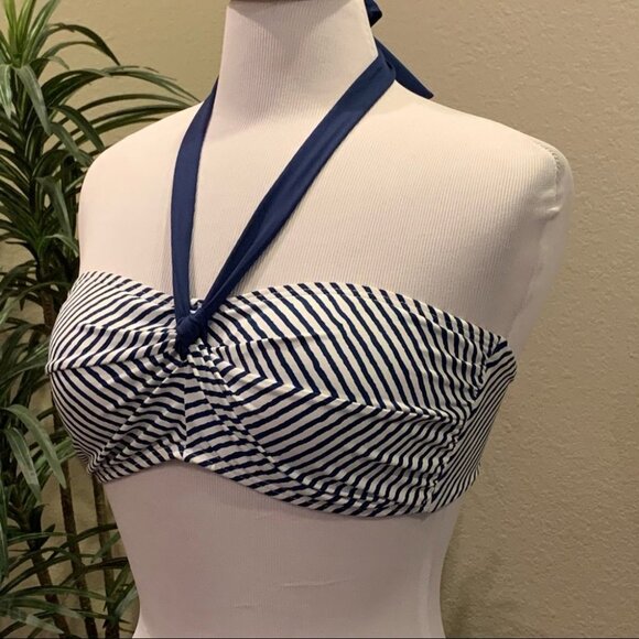 NWT Lauren Ralph Lauren Painterly Striped Bandeau Halter Bikini Top 12 - Picture 5 of 12